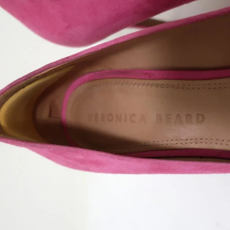 Veronica Beard Pumps Aurora Pink Suede Size 7.5 Pointed Toe Heels