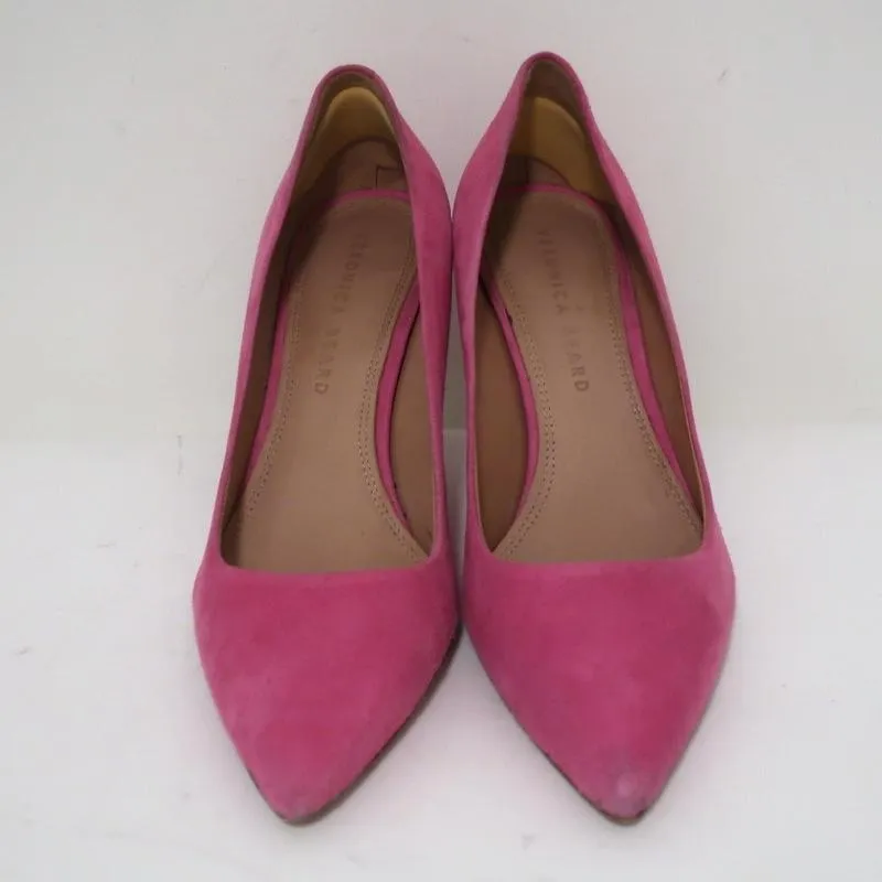 Veronica Beard Pumps Aurora Pink Suede Size 7.5 Pointed Toe Heels