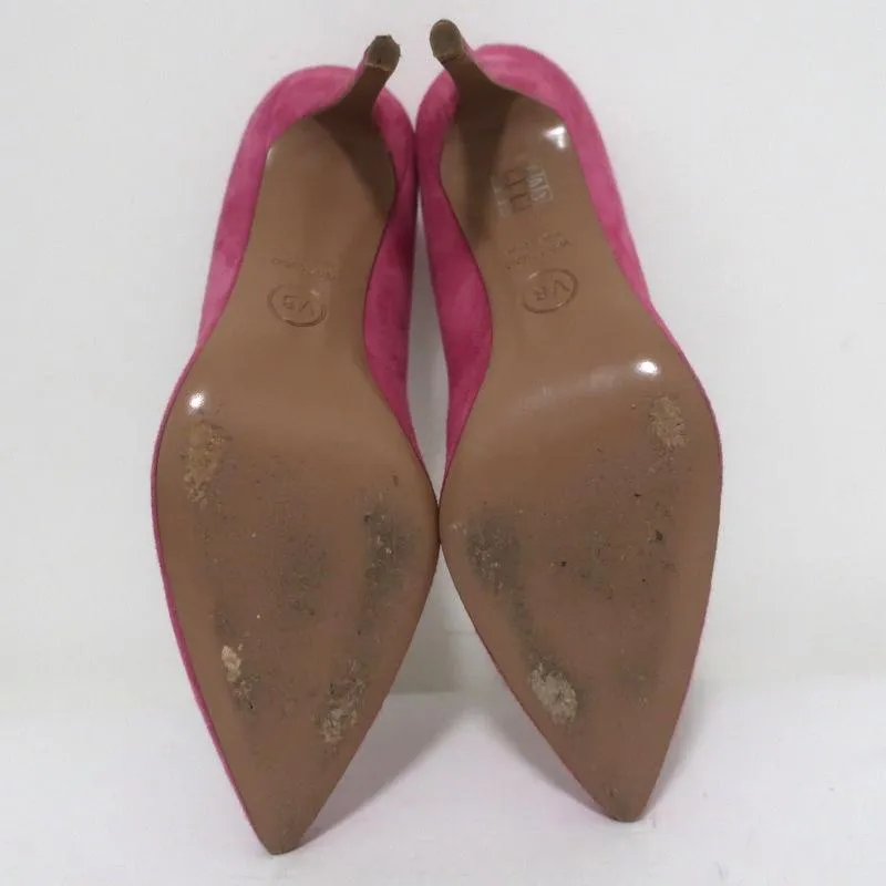 Veronica Beard Pumps Aurora Pink Suede Size 7.5 Pointed Toe Heels
