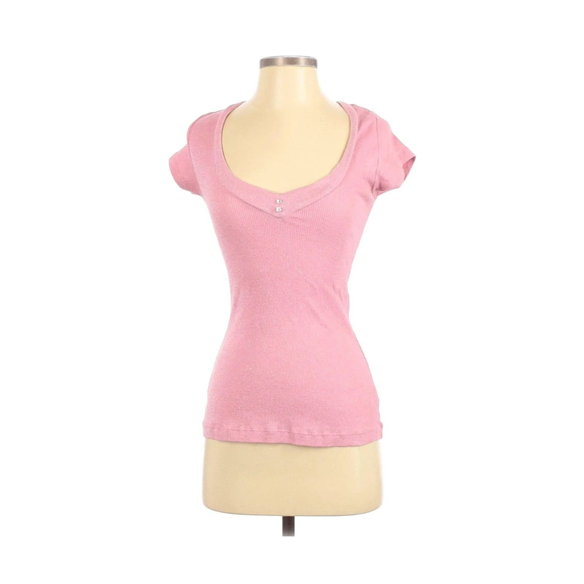 Vintage Charlotte Tarantola Pink with Silver Sparkle Short Sleeve T-Shirt