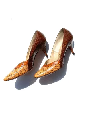 VINTAGE: Pumps - Brown Snakeskin