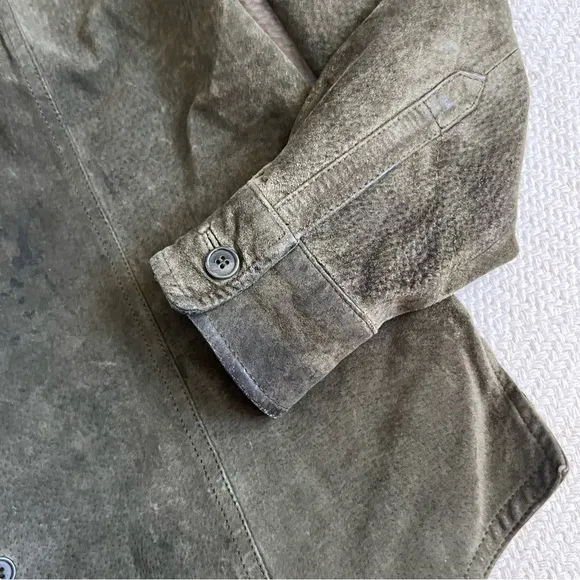 Vintage Suede Forest Green Rancher Jacket