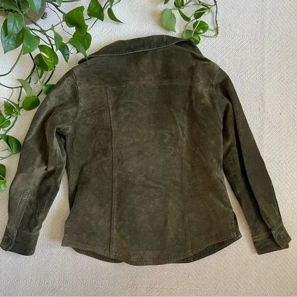 Vintage Suede Forest Green Rancher Jacket