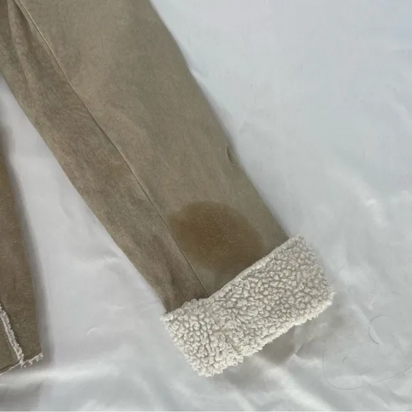 Vintage Xhilaration Lesther Suede Sherpa Shearling Beige Tan Cream Y2K Coat XL