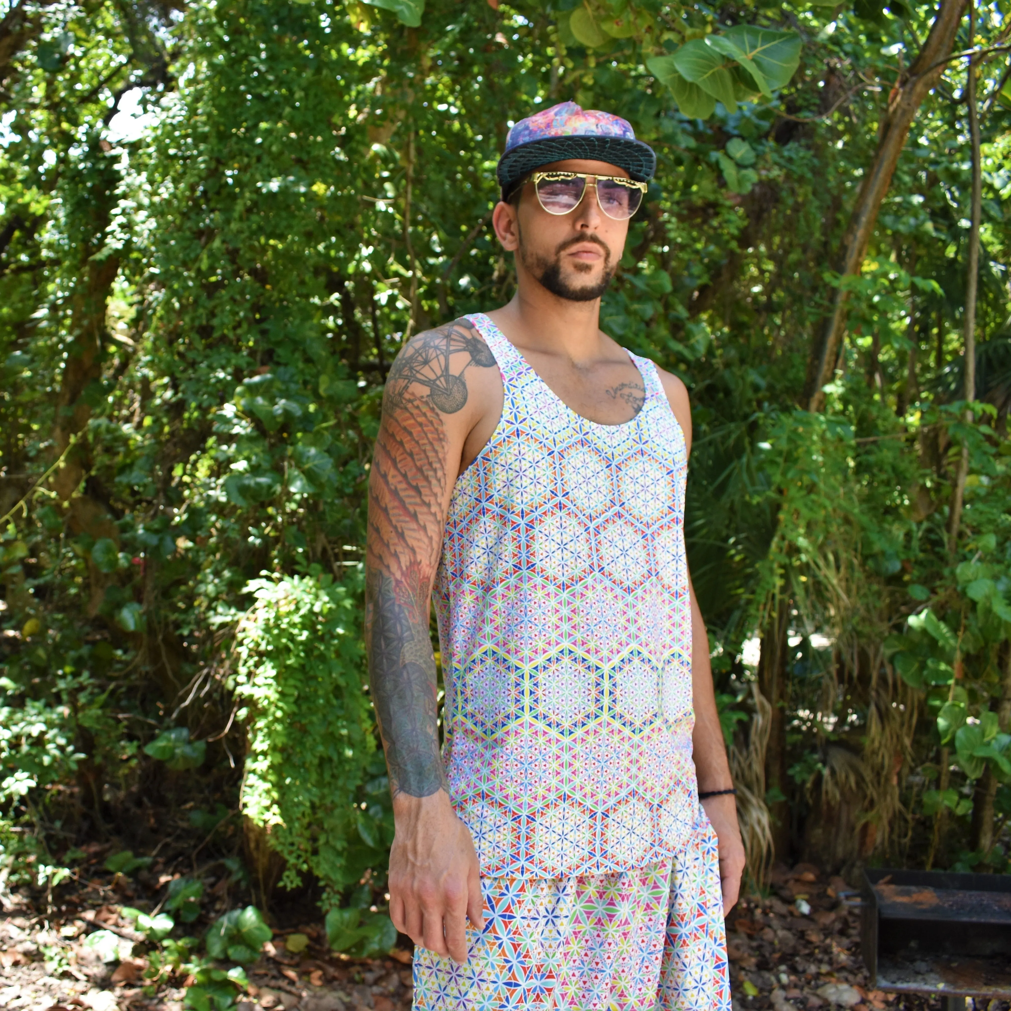 White Double Vision Tank Top