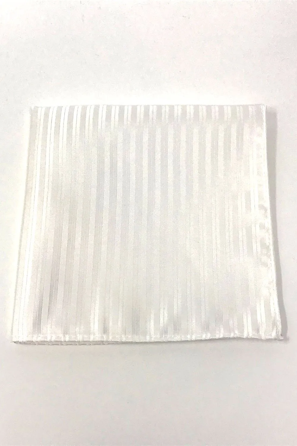 White Newton Stripe Pocket Square