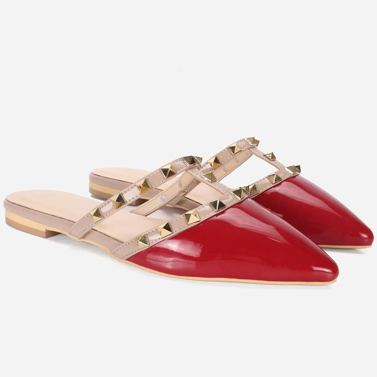 Womens "FRIDA" Adorned Pointed Slide In Slipper