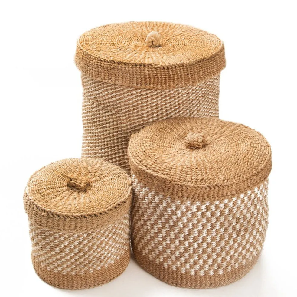 Woven Lidded Baskets