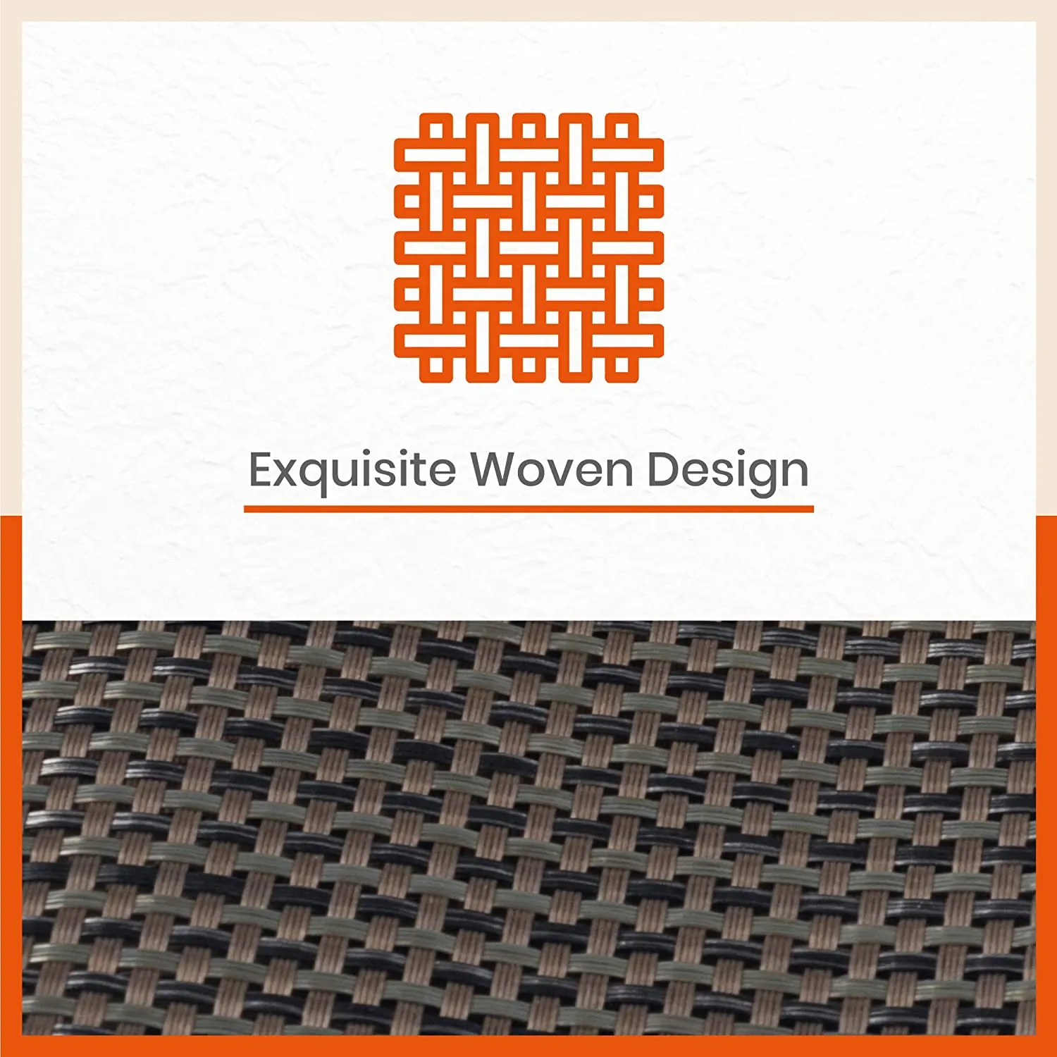 Woven PVC Table Mats / Placemats for Dining Table at Home (Owen - Set of 6)
