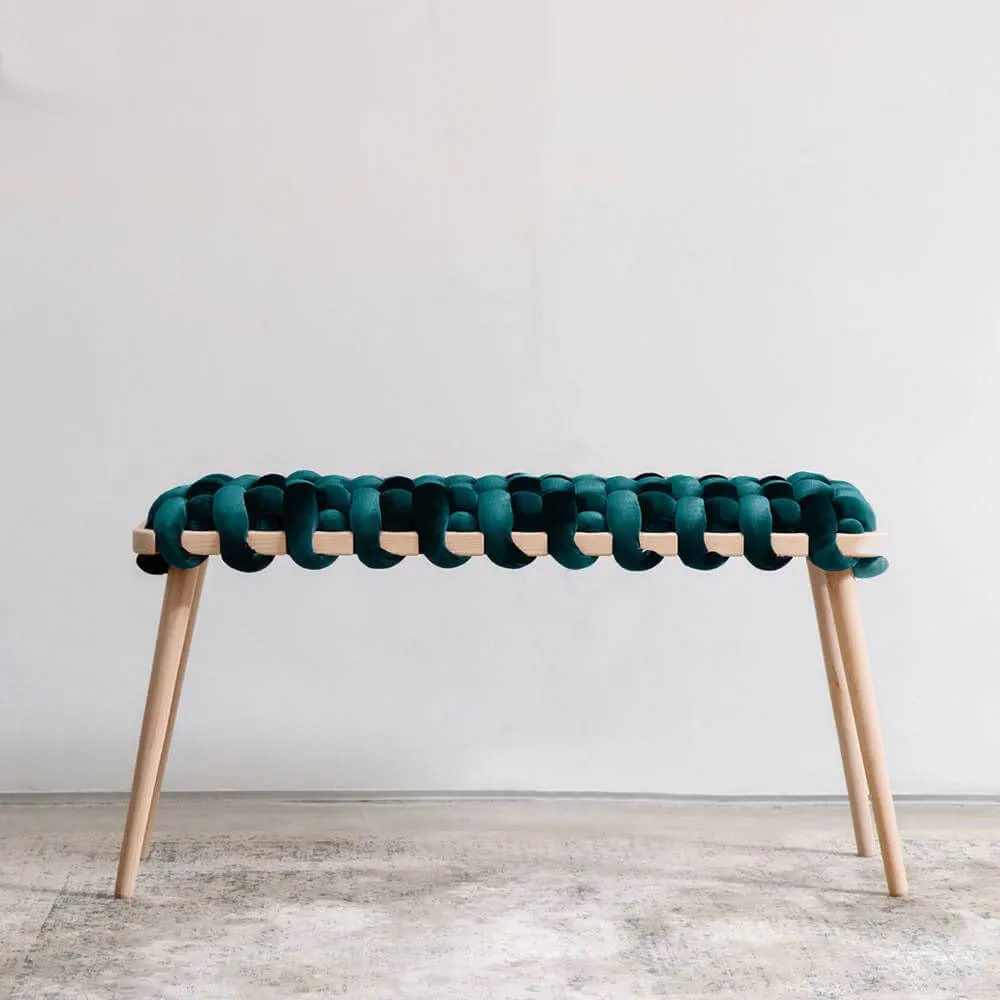 Woven Velvet Bench
