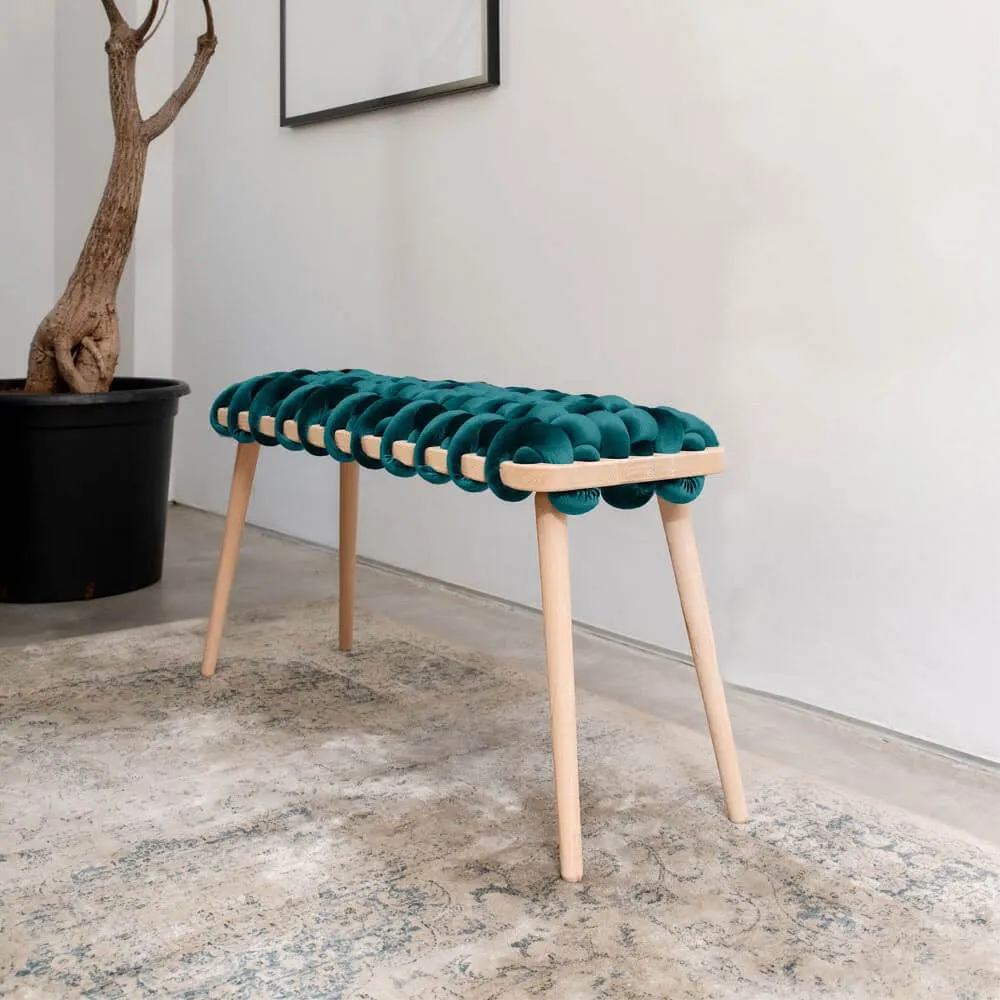 Woven Velvet Bench